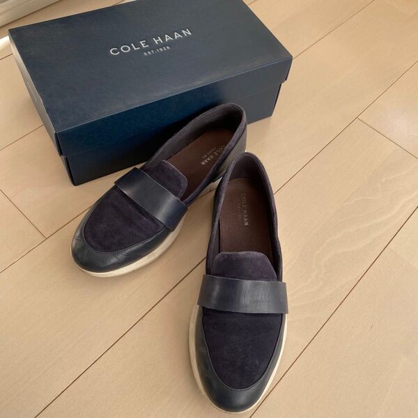 COLE HAAN コールハーン 本革 ローファー 25.5 ネイビー スエード クッション ゼログラウンド レディース
