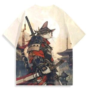 猫侍アートプリントTシャツ 新品 Mサイズ