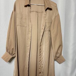 ロングシャツワンピース ブラウン服