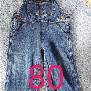 【美品】子供用デニムオーバーオール 80 女児 男児
