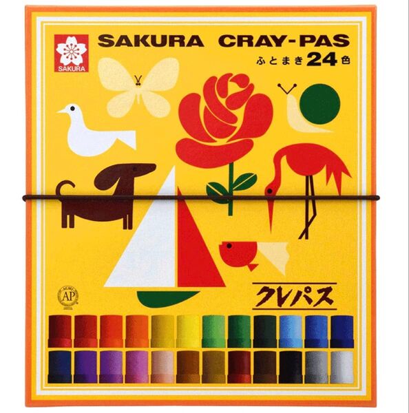 新品 格安 サクラクレパス クレパス ふとまき24色 バンド付き 大人の塗り絵ポイントレッスンおまけ付き
