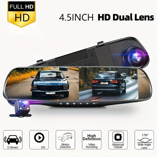 ドライブレコーダー ルームミラー型 前後 バックカメラ 付き 防犯 ドラレコ df028