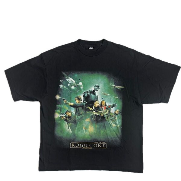 【完売品】スターウォーズ ローグワン Tシャツ XL 黒 ビッグシルエット ブラック ライトセーバー