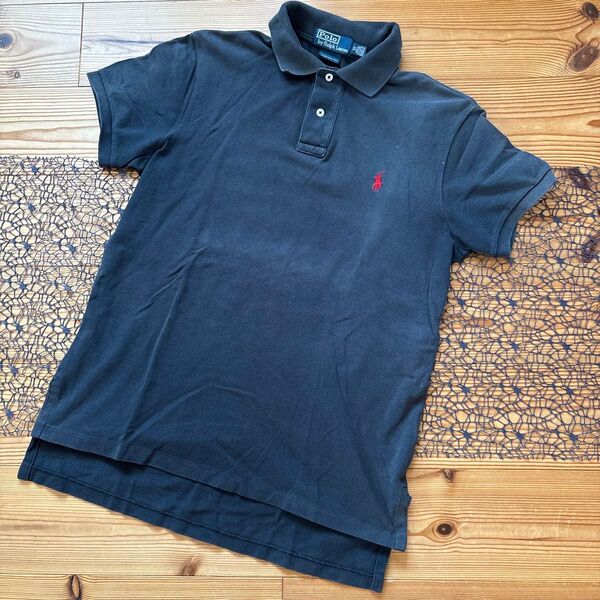 Polo by Ralph Lauren 黒ポロシャツ サイズM ロゴ刺繍 ♪ ポロラルフローレン ポロシャツ 。