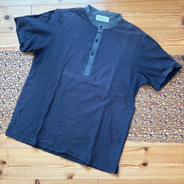 Journal Standard & Co. 黒Tシャツ サイズL 前ボタン ♪ ジャーナルスタンダード Tシャツ トップス 。
