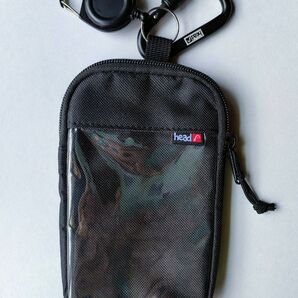 パスケースHEAD(ヘッド)バーティカルパスワイヤーリール/カラビナ付きチケット、スマホ、小物入れポーチ型パスケース