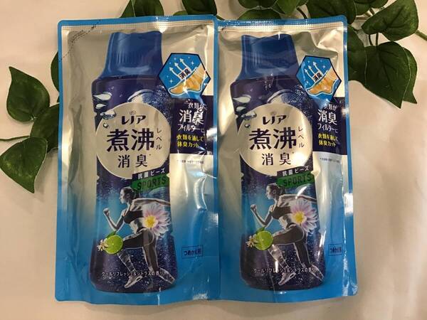 新品 レノア SPORTS 365ml×2個セット 煮沸レベル消臭 抗菌ビーズ クールリフレッシュ&シトラス つめかえ用 詰め替え 詰替 P&G ☆