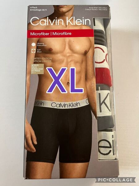 【送料無料 】4枚組★新品 Calvin Klein カルバンクライン メンズ ボクサーブリーフ XL マイクロファイバー(日本サイズLL~3L)B