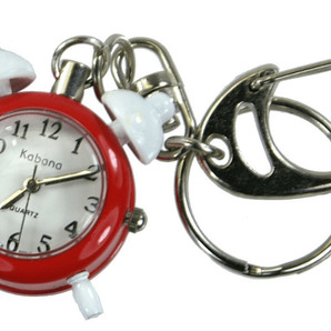 キーホルダーウォッチ 目覚まし時計 赤 かわいい 可愛い おしゃれ キーホルダー キーチェーン キーリング アパレル カラビナ安いウォッチ
