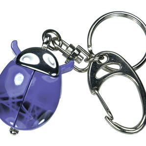 キーホルダーウォッチ てんとう虫 パープル柄