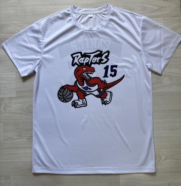 【未使用品】 NBA RAPTORS CARTER #15 ビンス・カーター トロント・ラプターズ Tシャツ ユニフォーム ゲームシャツ ジャージ L 白