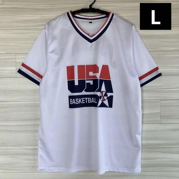 ★未使用品 バスケットボール USA代表 JORDAN 初代ドリームチーム Tシャツ DREAMTEAM ユニフォーム NBA バスケ L マイケル・ジョーダン