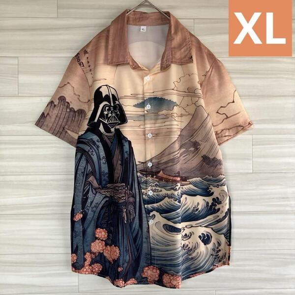 【未使用品】 ダースベイダー STAR WARS スターウォーズ 柄シャツ シャツ Tシャツ 総柄 派手 奇抜 目立つ アロハシャツ XL