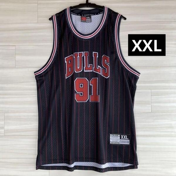 ★未使用品 NBA RODMAN #91 デニス・ロッドマン BULLS シカゴ・ブルズ ユニフォーム シャツ バスケ ジャージ 新品 XXL ジョーダン