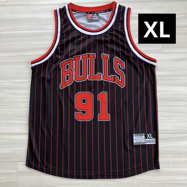 ★未使用品 NBA BULLS シカゴ・ブルズ RODMAN #91 デニス・ロッドマン ユニフォーム シャツ バスケ ジャージ 新品 XL ジョーダン