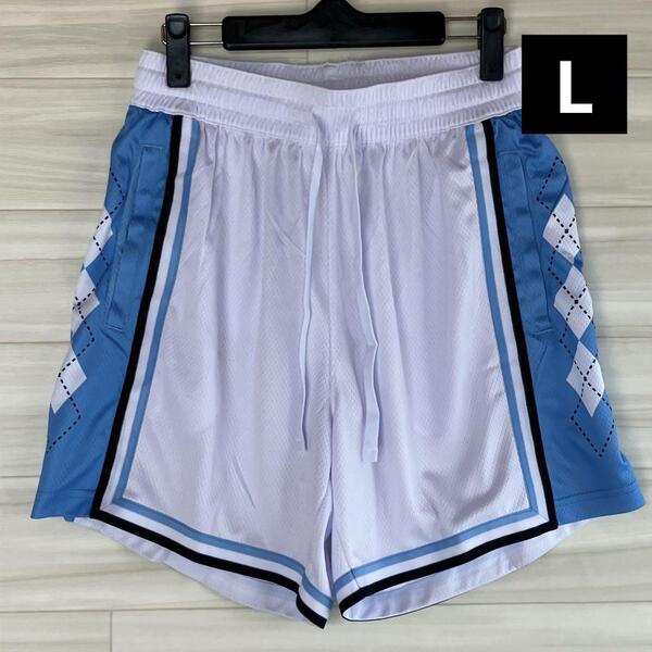 ★新品 ノースカロライナ大学 バスパン ショーツ NCAA ユニフォーム NBA バスケ ジャージ ハーフパンツ ジョーダン カーター ホーム 白 L