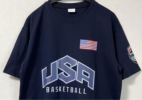 ★未使用品 USA代表 ドリームチーム DREATEAM Tシャツ NBA ユニフォーム アメリカ代表 バスケ オリンピック レブロン ネイビー カリー L