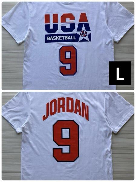 ★未使用品 USA代表 JORDAN 初代ドリームチーム DREATEAM マイケル・ジョーダン Tシャツ NBA ユニフォーム バスケ オリンピック L 白