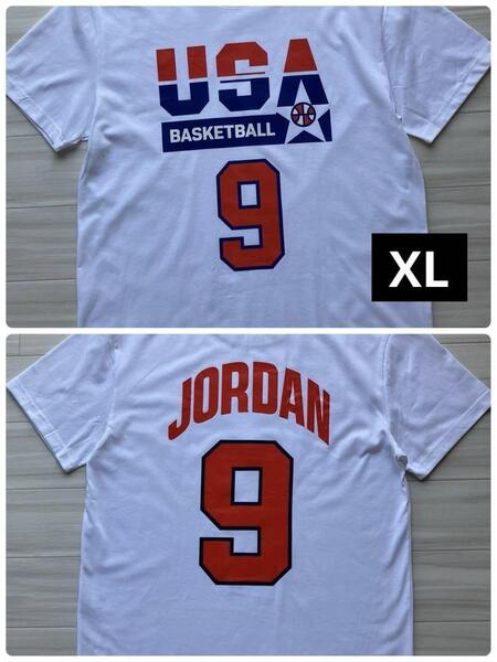 ★未使用品 USA代表 JORDAN 初代ドリームチーム DREATEAM マイケル・ジョーダン Tシャツ NBA ユニフォーム バスケ オリンピック XL 白