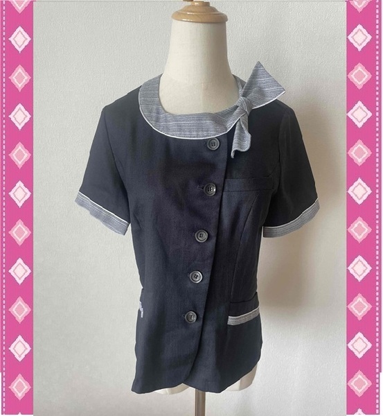 ※Cランク※【中古】Lemidi 17号_オーバーブラウス/LJ0766/半袖シャツ/かわいいOL会社制服/おしゃれ事務服