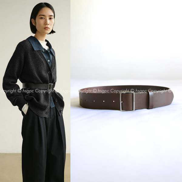 【定価2.5万】新品 MARGARET HOWELL マーガレットハウエル ワイド レザーベルト 本革 牛革 カウレザー