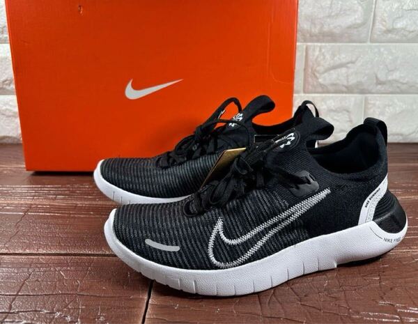 新品 23.5㎝ ナイキ NIKE フリーラン フライニット ネクストネイチャー FREE RUN FK NN ブラック 黒 レディースランニングシューズ