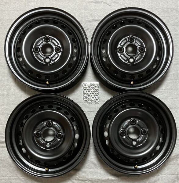 新車外し ホンダ 純正 スチールホイール 14インチ 4本 N-BOX N-WGN N-VAN N-ONE 流用 JF JG JH JJ 鉄 【純正ホイールナット付】