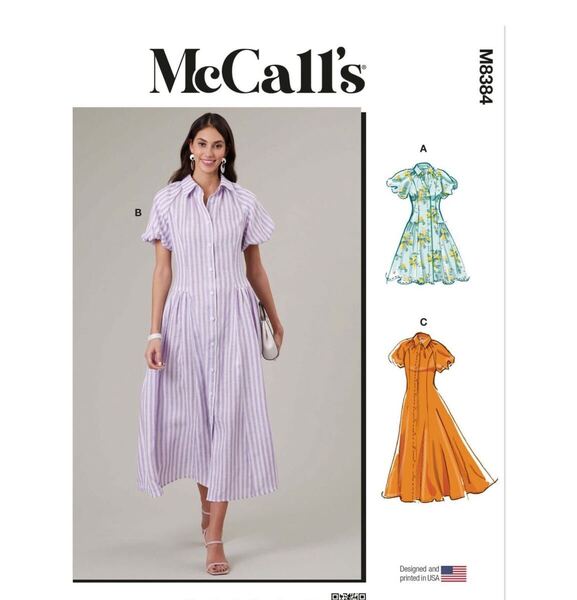 McCall’s Sewing Pattern M8384 ワンピース 型紙