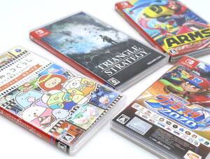 ★中1303 Nintendo ニンテンドースイッチ ソフト 4本 トライアングルストラテジー/すみっコぐらし/プロ野球 ファミスタ 2020/ARMS 32506032