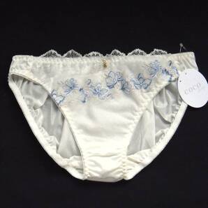 COCO Linge ドレープフラワー ショーツ L ココランジェ チュールドレープがエレガントな魅力!! ラメが煌めく花柄刺繍 アイボリー新品送料込