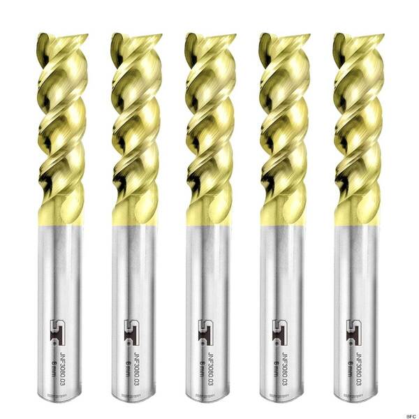 超硬ビット タングステン 刃径 8mm 6mm軸 5本セット 3枚刃 送料無料 リューター ボール盤 スクエア エンドミル CNC 超硬ドリルビット