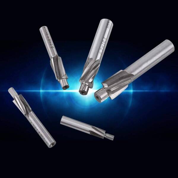 超硬エンドミル HSS 6mm〜10mm軸 5本セット 3枚刃 送料無料 座ぐりドリル ボール盤 スクエア CNC 超硬ドリルビット