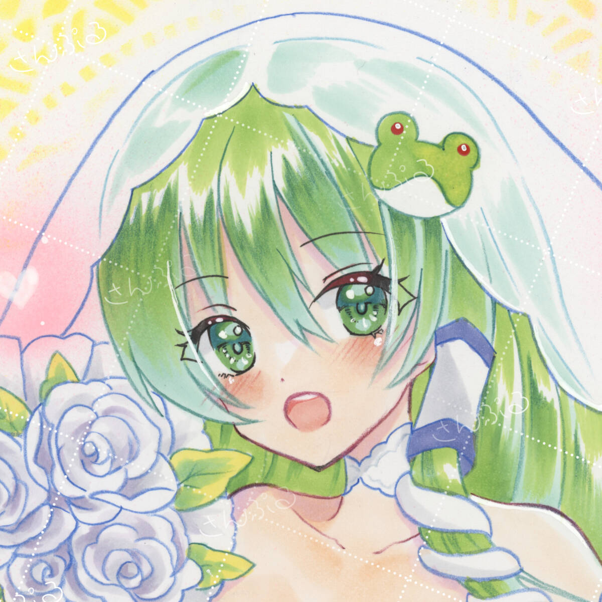 不明 美少女直筆イラスト色紙 コミックマーケット 手描きイラスト ウエディング Yahoo!オークション -「ウェディング」(手描きイラスト) の落札