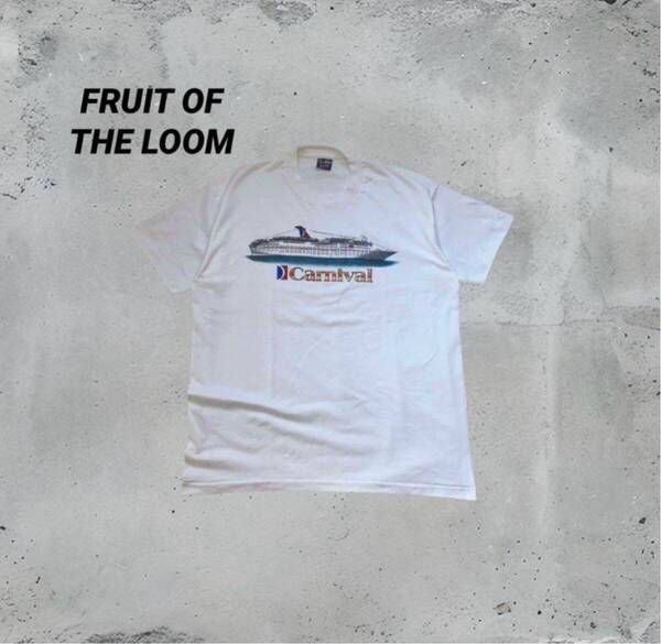 90s FRUIT OF THE LOOM フルーツオブザルーム ヴィンテージ ホワイト 半袖Tシャツ XLサイズ アメカジストリート USA製