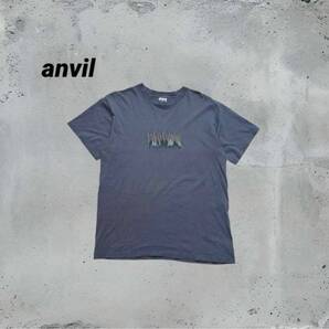 90s anvil アンビル 刺繍 Tシャツ グレー Lサイズ USA製 ヴィンテージ 半袖Tシャツ アメカジ ストリート
