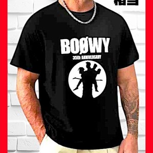 1★新品!◆送料無料!◆大人気◆やや大き目L~XL相当◆BOOWYボウイ*半袖Tシャツ*綿100%.黒*氷室京介,布袋寅泰,音楽.ロックバンド,スポーツ