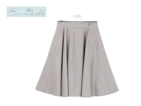 未使用フォクシー　フレアスカート　ウール　グレージュ　38 Yahoo!オークション -「フォクシー スカート ウール