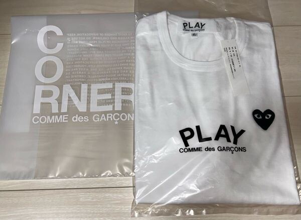 新品 伊勢丹購入 PLAY COMME des GARCONS 胸刺繍 ハート Tシャツ ホワイト XL プレイコムデギャルソン 国内正規品