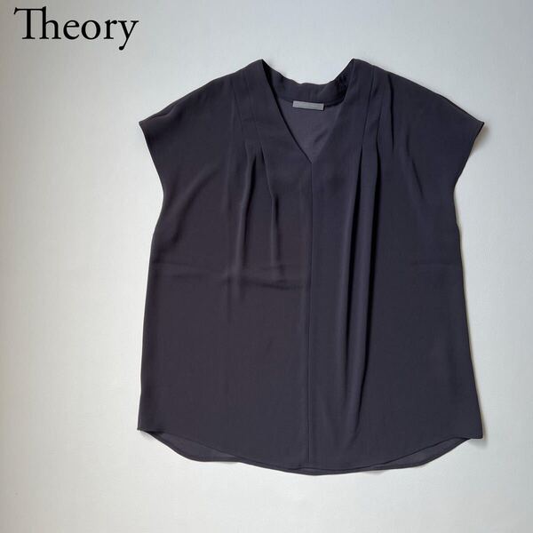 美品 Theory luxe セオリーリュクス ブラウス プルオーバー チャコールグレー系 トップス 38 レディース
