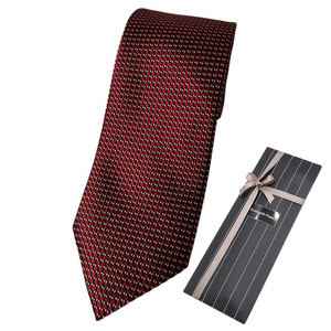 【未使用】ゼニア ブランド ネクタイ エルメネジルド・ゼニア Ermenegildo Zegna 高級 シルク100% シンプル ダークレッド 赤 mu30057