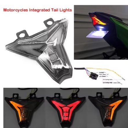 クリア LED テールライト テールランプ ブレーキ 社外 カスタム ファイバー ZX-25R ZX-4R ZX-6R ZX-10R Z1000 ZX-10RR NINJA250 NINJA400