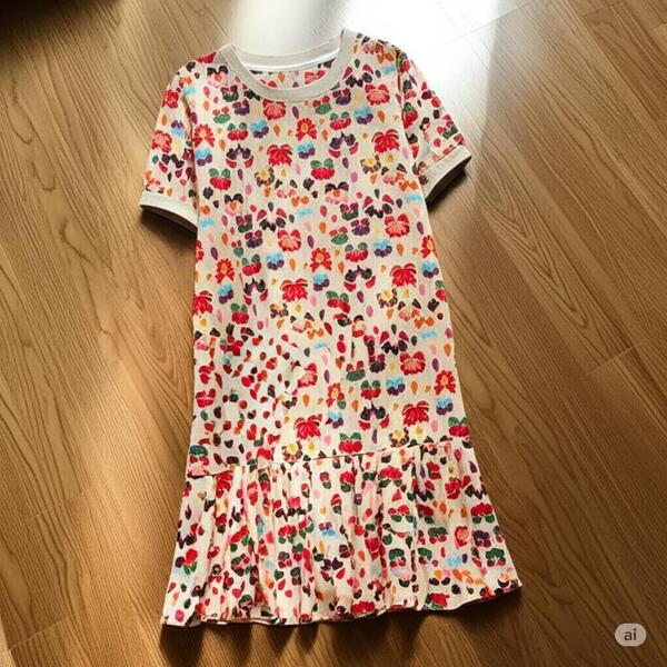 【新品】大きいサイズ夏服ワンピース花柄ゆったり半袖3L ラージ体型カバー着痩せ