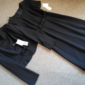 新品 TO BE CHIC ステンカラーウールワンピーススーツ 42(L) 濃紺 107800円 お受験 説明会 卒業式 入園入学式