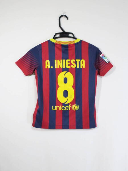 バルセロナ #8 イニエスタ 13-14 ホーム ユニフォーム ジュニアS 130-140cm ナイキ NIKE Barcelona 子供 キッズ シャツ