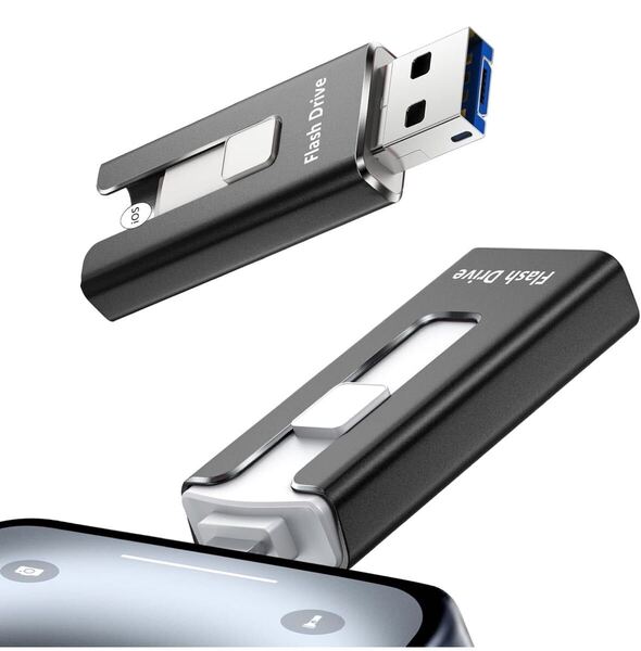 usbメモリ「アプリ不要 iphone から 直接 usb に 写真 を 移す」u s b外付け US Bメモリ iOS/Type-C/U-SB-A/Micro USB搭載 256GB ブラック