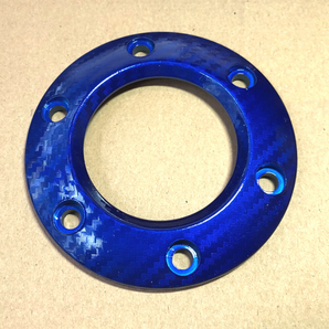 カーボン調 ステアリング ホーンリング ホーンカバー 青 ( beat RX-8 ドリフト JDM USDM 86 レビン 綾織 アルテッツァ 峠 R34 R32 )