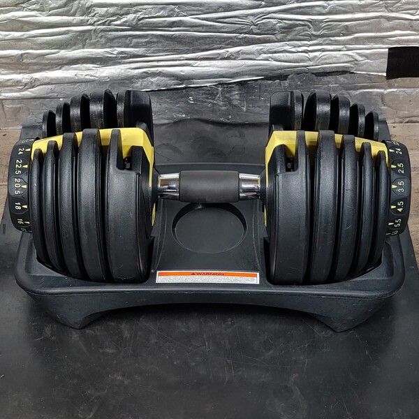中古品 メーカー不明 ダイヤル式ダンベル 可変式 2.5〜24kg 15段階 1個 アジャスタブルダンベル 筋トレ