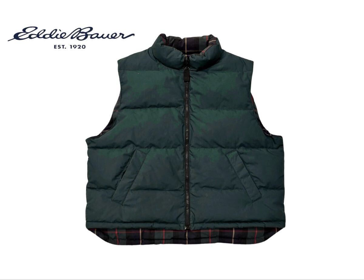 美品 Eddie Bauer グースダウンベストリバーシブル グリーン Lサイズ 2025年最新】エディーバウアー ダウン ベストのお得な商品一覧