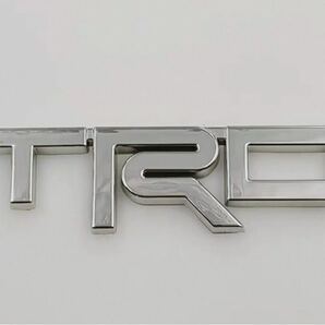 TRD エンブレム ステッカー ロゴバッジ 12.8cm × 3.5cm クローム調 ABS製 トヨタカスタム用 ステッカー エンブレム TRD