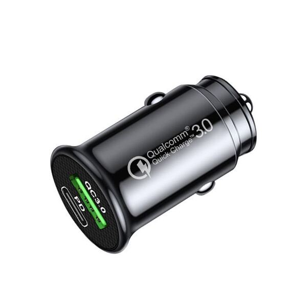 カーチャージャー シガーソケット USB 車載充電器 12V・24車に兼用 PD + QC3.0急速充電 Type-C&USB-A USBポート